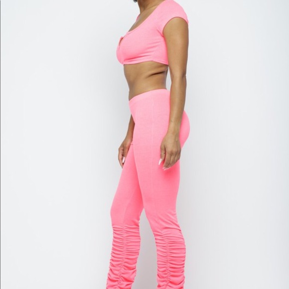 Two piece pant set neon pink new - Picture 13 of 16